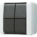 Jung WG 800 impulsdrukker met onderkast maakcontact opbouw serie drukcontact Wip Glanzend grijs RAL 7035 835W