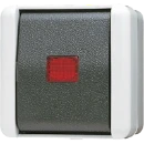 Jung WG 800 impulsdrukker zonder onderkast opbouw Wip Glanzend grijs RAL 7035 834W