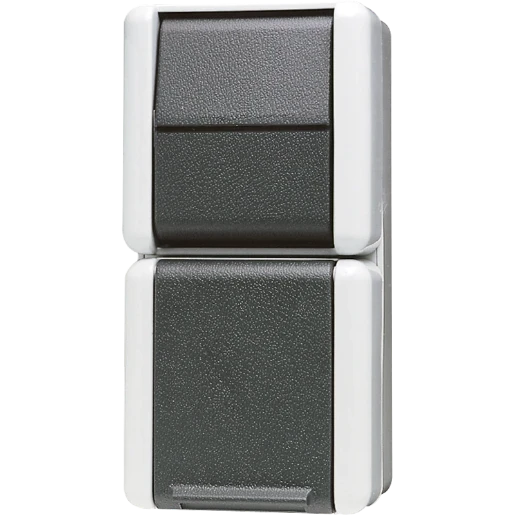 Jung WG 800 combinatie wandcontactdoos wissel + ra opbouw grijs IP44 876W