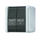 Jung WG 800 wipschakelaar met onderkast Serieschakelaar opbouw 10AX grijs RAL 7035 IP44 805NAW