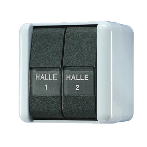 Jung WG 800 impulsdrukker met onderkast opbouw serie drukcontact Wip Glanzend grijs RAL 7035 839NAW