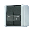 Jung WG 800 impulsdrukker met onderkast maakcontact opbouw serie drukcontact Wip Glanzend grijs RAL 7035 835NAW