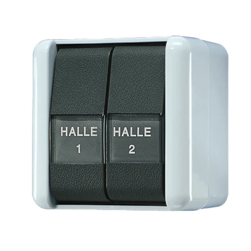 Jung WG 800 impulsdrukker met onderkast maakcontact opbouw serie drukcontact Wip Glanzend grijs RAL 7035 835NAW