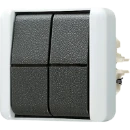 Jung WG 800 wipschakelaar zonder onderkast Wisselschakelaar opbouw 10AX grijs RAL 7035 IP44 808E