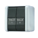 Jung WG 800 wipschakelaar met onderkast Wissel-/wisselschakelaar opbouw 10AX grijs RAL 7035 IP44 809NAW