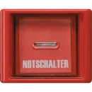 Jung AS range centraalplaat + glas en impulsdrukker a(s)500 enkele wip rood RAL 3003 AS561GLRT