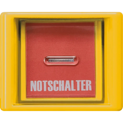 Jung AS range centraalplaat + glas en impulsdrukker a(s)500 enkele wip geel RAL 1023 AS561GLGE