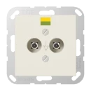 Jung AS range potentiaal aardingscontactdoos a(s)500 wit contactdoos 2-voudig inbouw Glanzend wit A565-2N