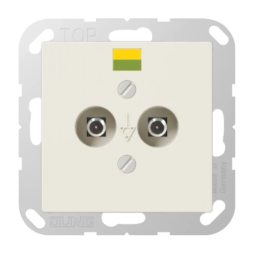 Jung AS range potentiaal aardingscontactdoos a(s)500 wit contactdoos 2-voudig inbouw Glanzend wit A565-2N