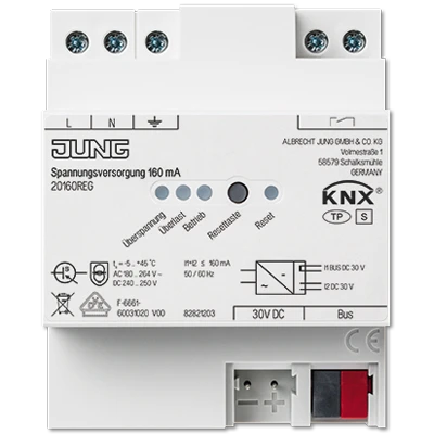 Jung Voedingseenheid bussysteem KNX 160mA 30V DIN-rail 20160REG