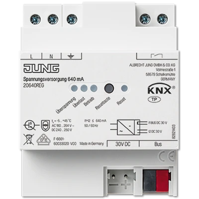 Jung Voedingseenheid bussysteem KNX 640mA 30V DIN-rail 20640REG