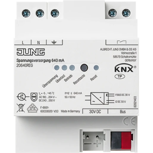 Jung Voedingseenheid bussysteem KNX 640mA 30V DIN-rail 20640REG