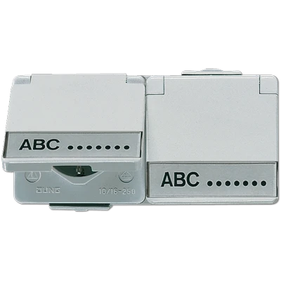 Jung WG 600 wandcontactdoos onderkast opbouw 16A 250V RA Glanzend grijs RAL 7035 IP44 622NAWW