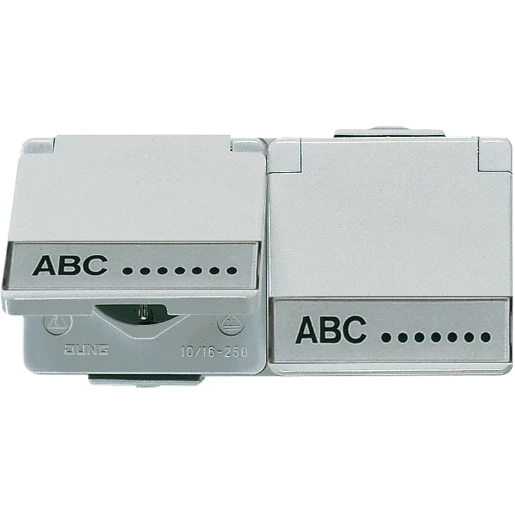 Jung WG 600 wandcontactdoos onderkast opbouw 16A 250V RA Glanzend grijs RAL 7035 IP44 622NAWW