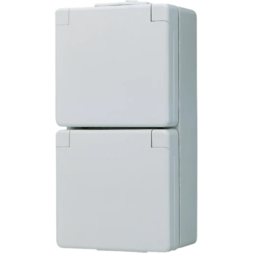 Jung WG 600 wandcontactdoos onderkast opbouw 16A 250V RA Glanzend grijs RAL 7035 IP44 622NV