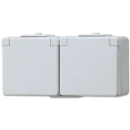 Jung WG 600 wandcontactdoos onderkast opbouw 16A 250V RA Glanzend grijs RAL 7035 IP44 622NW