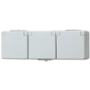 Jung WG 600 wandcontactdoos onderkast opbouw 16A 250V RA Glanzend grijs RAL 7035 IP44 623NW