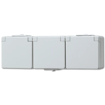 Jung WG 600 wandcontactdoos onderkast opbouw 16A 250V RA Glanzend grijs RAL 7035 IP44 623NW