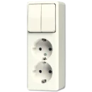 Jung AP 600 combinatie wandcontactdoos serie + ra opbouw Enkel drukcontact wit IP20 625A