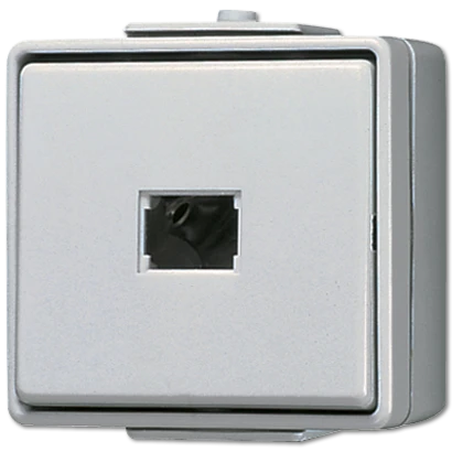 Jung WG 600 impulsdrukker met onderkast opbouw Wip Glanzend grijs RAL 7035 631W