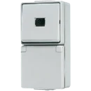 Jung WG 600 combinatie wandcontactdoos opbouw grijs IP44 671W