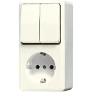 Jung AP 600 combinatie wandcontactdoos + ra opbouw wit IP20 675A