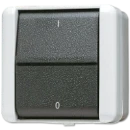 Jung WG 800 wipschakelaar met onderkast Tweepolige schakelaar opbouw grijs RAL 7035 IP44 802W