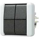 Jung WG 800 wipschakelaar zonder onderkast Serieschakelaar opbouw 10AX grijs RAL 7035 IP44 805E