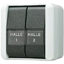 Jung WG 800 wipschakelaar met onderkast Wissel-/wisselschakelaar opbouw 10AX grijs RAL 7035 IP44 809NAW