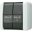 Jung WG 800 wipschakelaar met onderkast Wissel-/wisselschakelaar opbouw 10AX grijs RAL 7035 IP44 809NAW