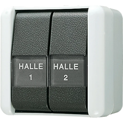 Jung WG 800 wipschakelaar met onderkast Wissel-/wisselschakelaar opbouw 10AX grijs RAL 7035 IP44 809NAW