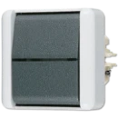 Jung WG 800 wipschakelaar zonder onderkast Kruisschakelaar opbouw 10AX grijs RAL 7035 IP44 807E