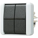 Jung WG 800 wipschakelaar zonder onderkast Wisselschakelaar opbouw 10AX grijs RAL 7035 IP44 808E