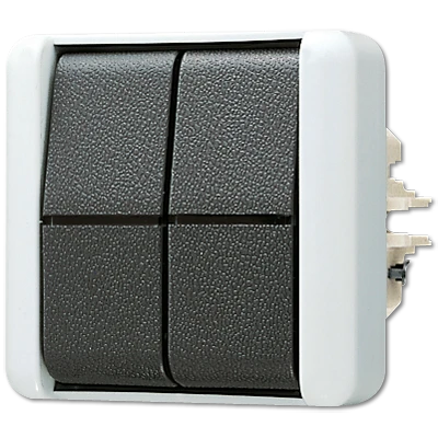 Jung WG 800 wipschakelaar zonder onderkast Wisselschakelaar opbouw 10AX grijs RAL 7035 IP44 808E