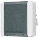 Jung WG 800 wandcontactdoos (zonder onderkast) opbouw 16A 250V RA Glanzend grijs RAL 7035 IP44 820N