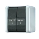 Jung WG 800 impulsdrukker met onderkast maakcontact opbouw serie drukcontact Wip Glanzend grijs RAL 7035 835NAW