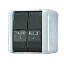 Jung WG 800 impulsdrukker met onderkast maakcontact opbouw serie drukcontact Wip Glanzend grijs RAL 7035 835NAW