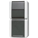 Jung WG 800 combinatie wandcontactdoos wissel + ra opbouw grijs IP44 876W