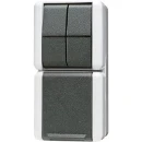 Jung WG 800 combinatie wandcontactdoos serie + ra wissel opbouw grijs IP44 875W