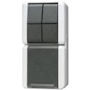 Jung WG 800 combinatie wandcontactdoos serie + ra wissel opbouw grijs IP44 875W
