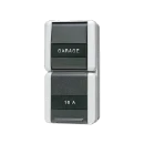 Jung WG 800 combinatie wandcontactdoos wissel + ra + tekstveld opbouw grijs IP44 876NAW