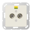 Jung AS range potentiaal aardingscontactdoos a(s)500 wit contactdoos 2-voudig inbouw Glanzend wit A565-2N