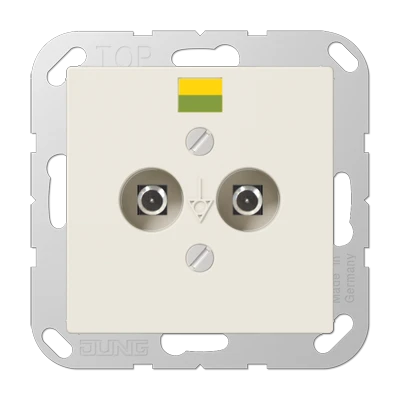 Jung AS range potentiaal aardingscontactdoos a(s)500 wit contactdoos 2-voudig inbouw Glanzend wit A565-2N