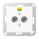 Jung AS/A range potentiaal aardingscontactdoos a(s)500 contactdoos 2-voudig inbouw Glanzend wit A565-2NWW