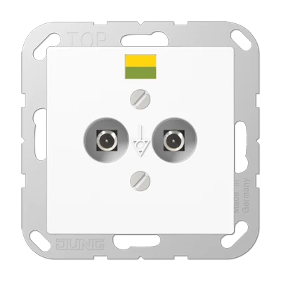 Jung AS/A range potentiaal aardingscontactdoos a(s)500 contactdoos 2-voudig inbouw Glanzend wit A565-2NWW