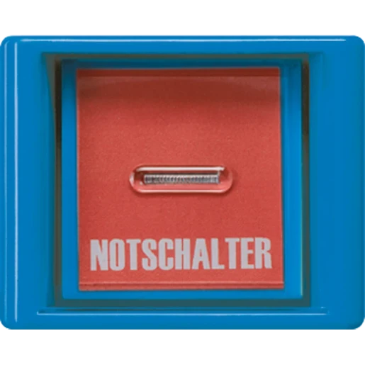 Jung AS range centraalplaat + glas en impulsdrukker a(s)500 enkele wip blauw RAL 5013 AS561GLBL