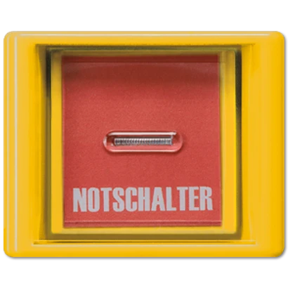 Jung AS range centraalplaat + glas en impulsdrukker a(s)500 enkele wip geel RAL 1023 AS561GLGE