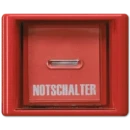 Jung AS range centraalplaat + glas en impulsdrukker a(s)500 enkele wip rood RAL 3003 AS561GLRT