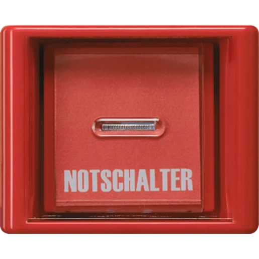 Jung AS range centraalplaat + glas en impulsdrukker a(s)500 enkele wip rood RAL 3003 AS561GLRT