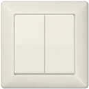 Jung AS range volle afdekplaat + schakelwippen en wissel as500 tweedelige wip wit RAL 1013 AS590-5